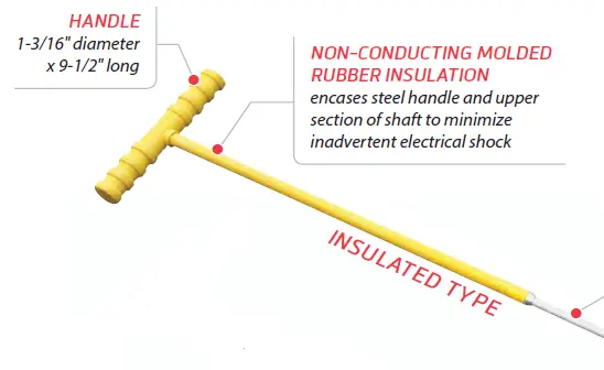 Soil Probe Rod - Heavy Duty Insulated Type Handle, Replaceable Tip 1