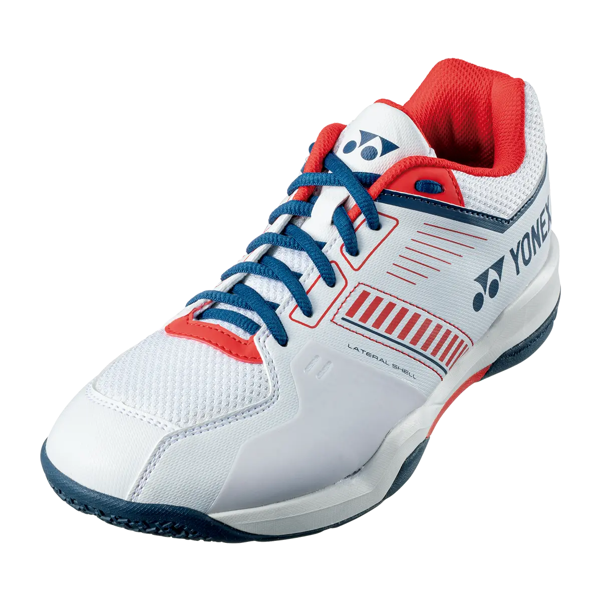 Yonex Power Cushion Strider Flow Wide Badminton Shoes (White/Red) 1