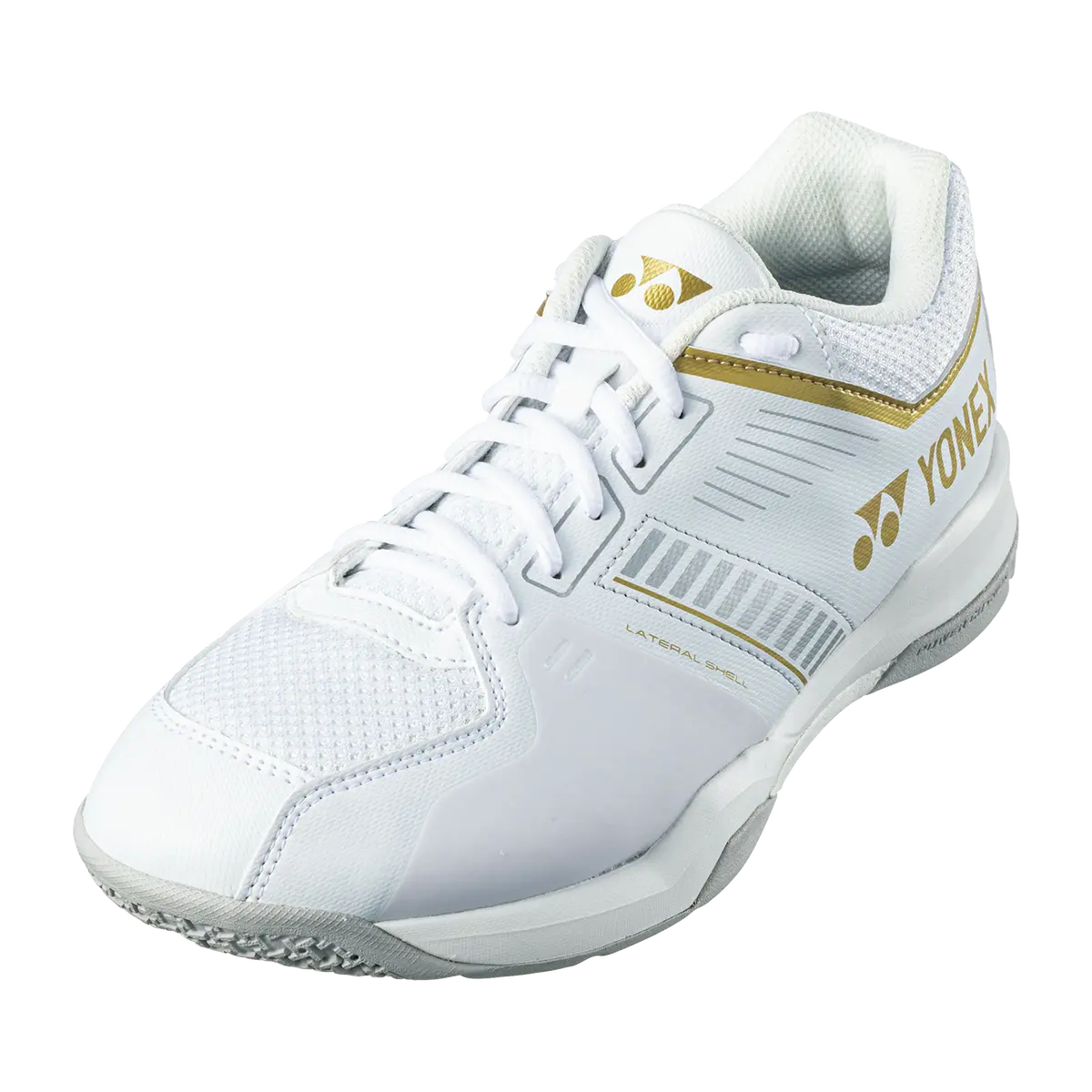 Yonex Power Cushion Strider Flow Wide Badminton Shoes (White/Gold) 1