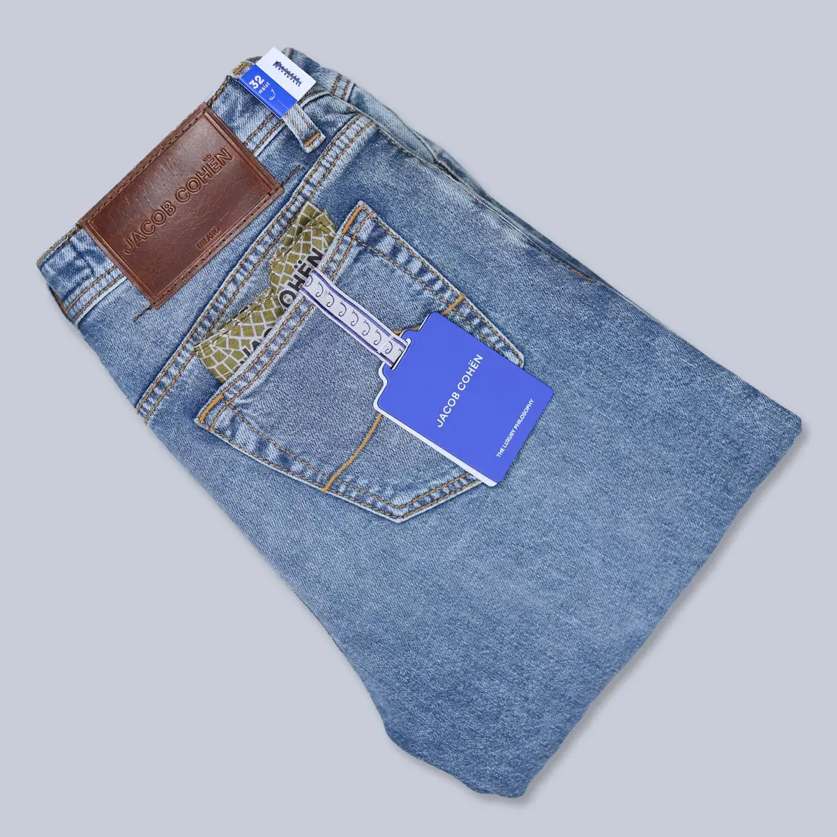 Blue Vintage Wash Denim Slim Fit Trousers 1