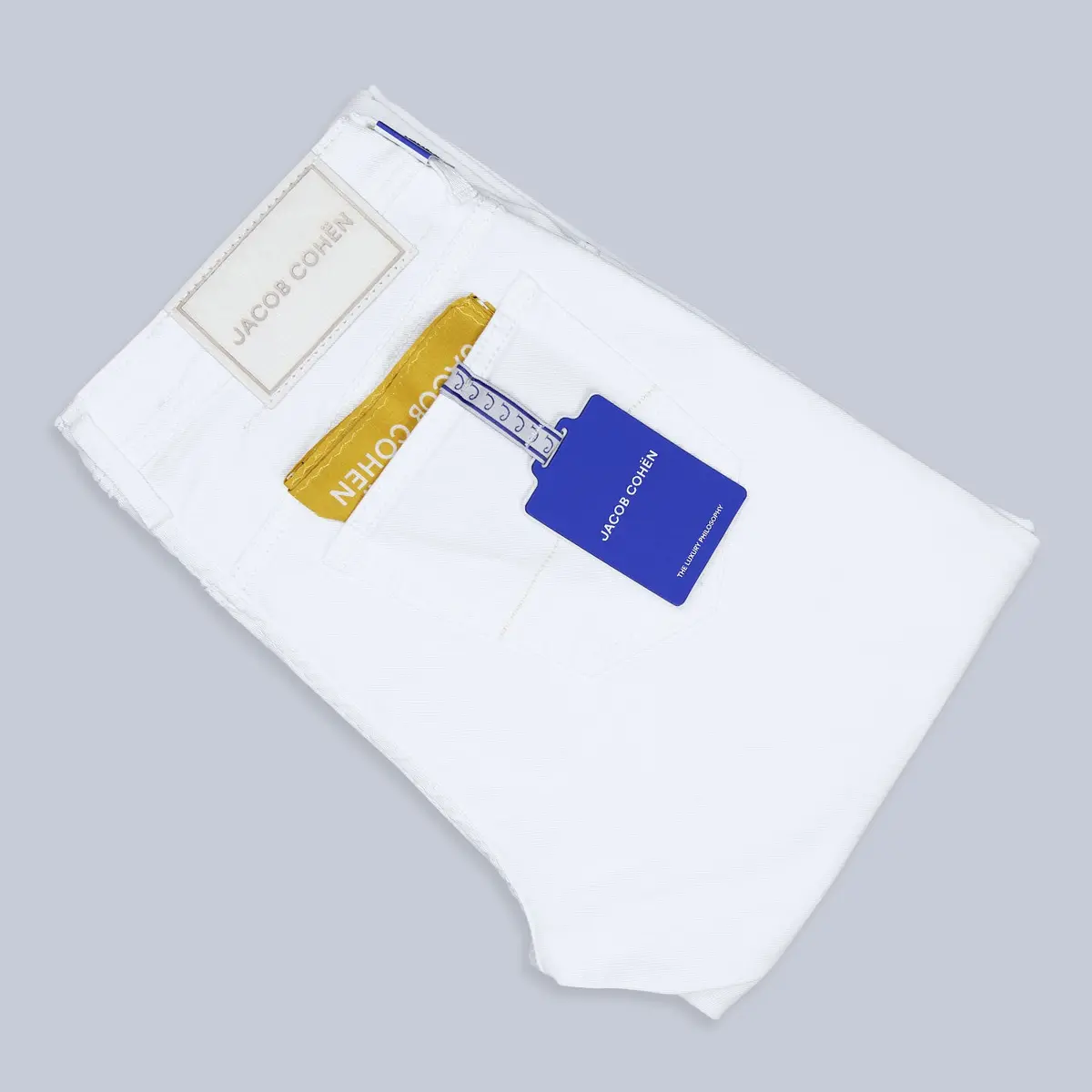 White Denim Slim Fit Trousers 1