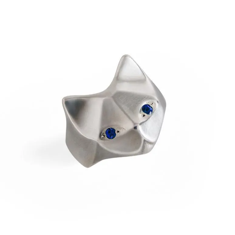 Cat Ring With Sapphire Eyes 1