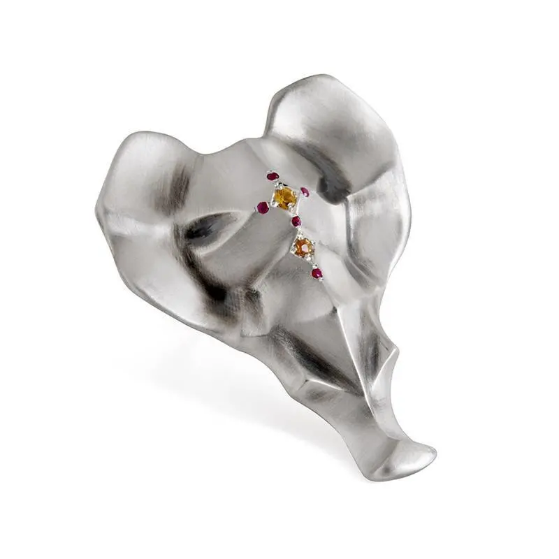 Elephant Ring With Sapphires & Ruby 1