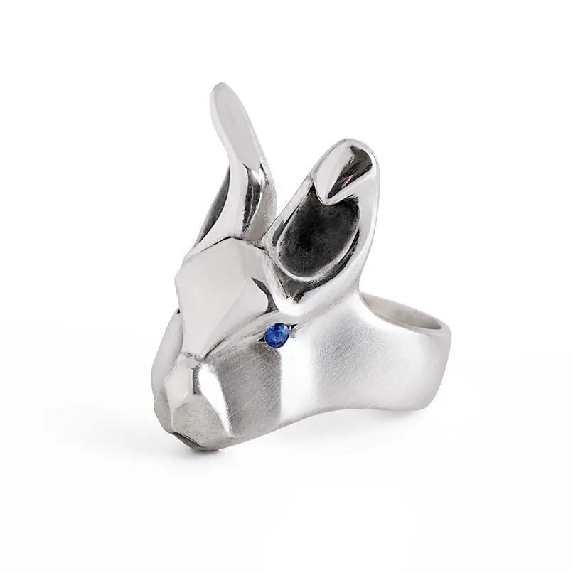 White Rabbit Ring With Blue Sapphires 1