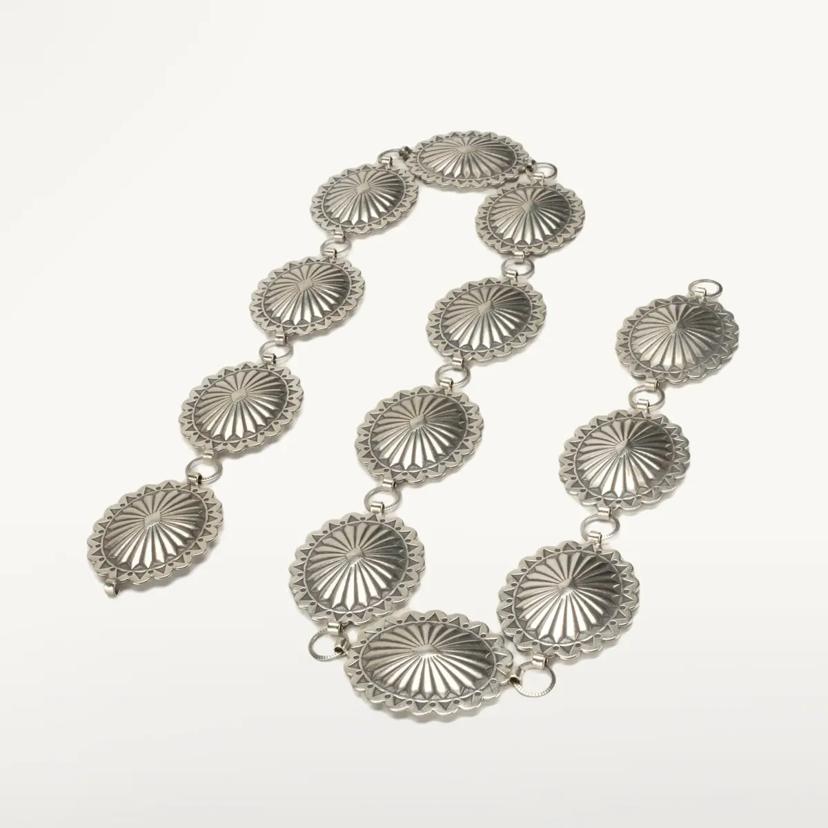 37.5" Oval Nickel Silver Concho Belt 1