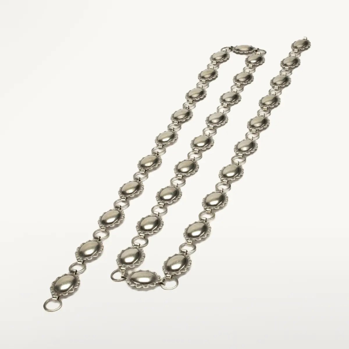 42.5" Sun Oval Nickel Silver Concho Belt 1