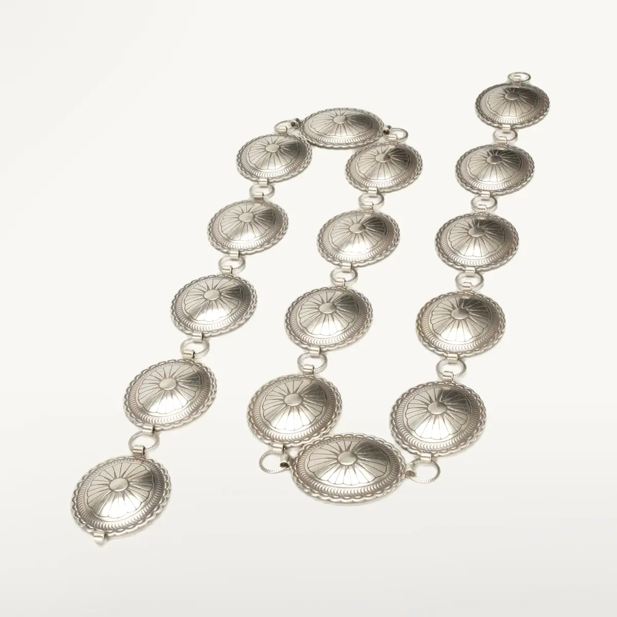 42" Oval Nickel Silver Concho Belt 1