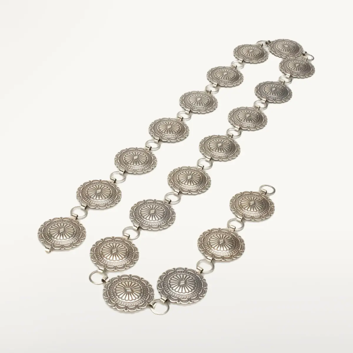 42" Round Nickel Silver Concho Belt 1