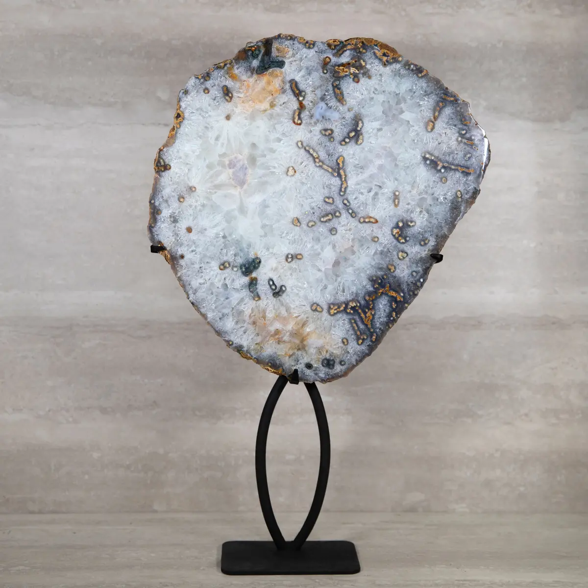 Agate Geode On Custom Stand From Brazil - 25 In / 23 Lbs 1