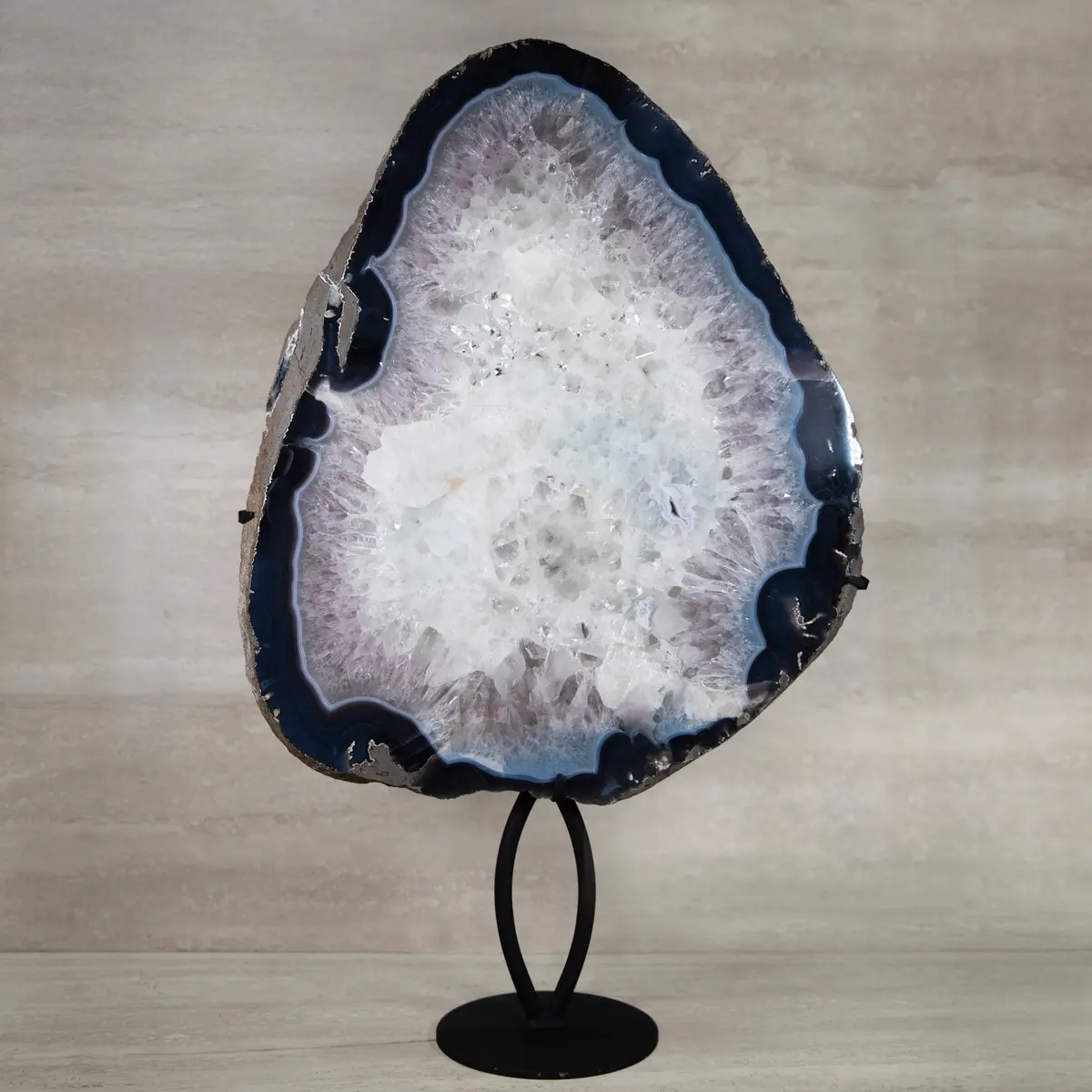 Agate Geode On Custom Stand From Brazil - 34 In / 56 Lbs 1