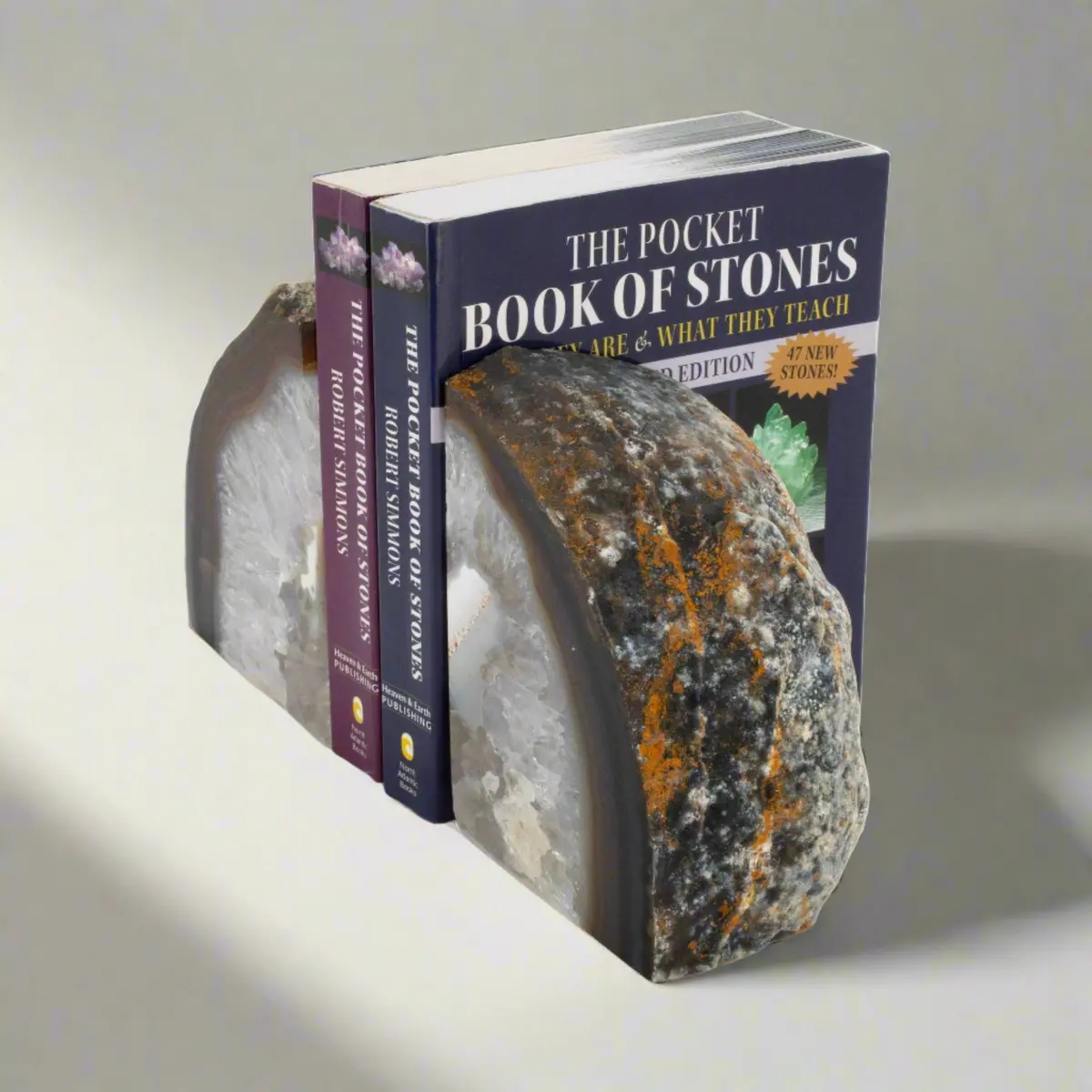 Natural Agate Geode Bookend Set 1