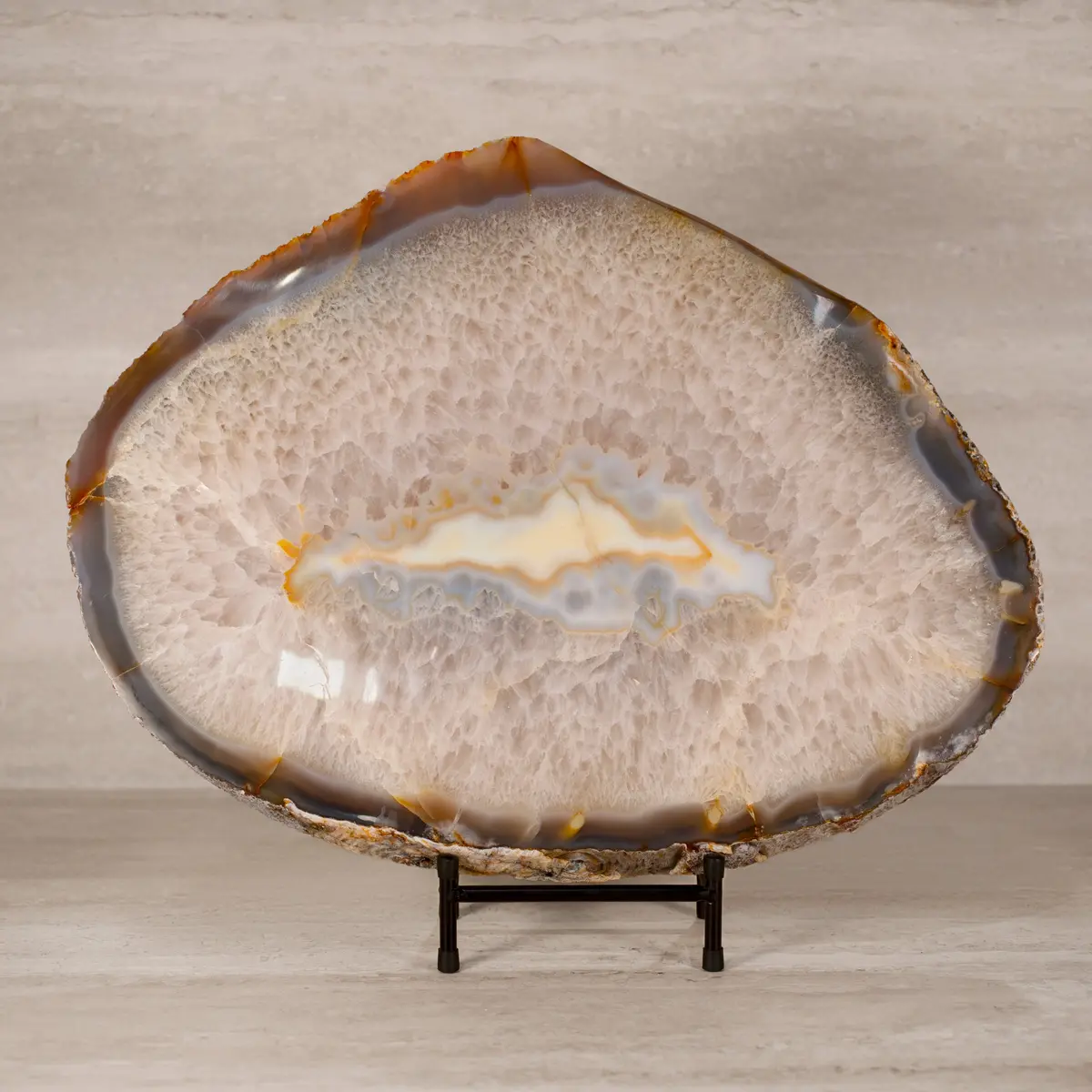 Natural Brazilian Agate & Quartz Slice - 21" / 26 Lbs 1