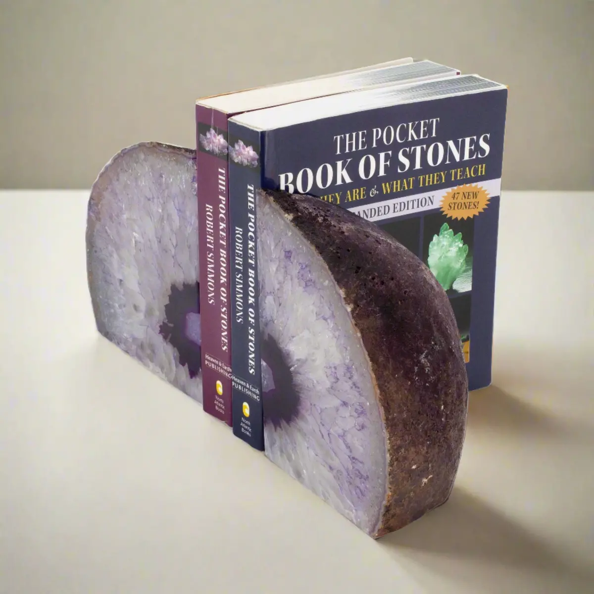 Purple Agate Geode Bookend Set 1