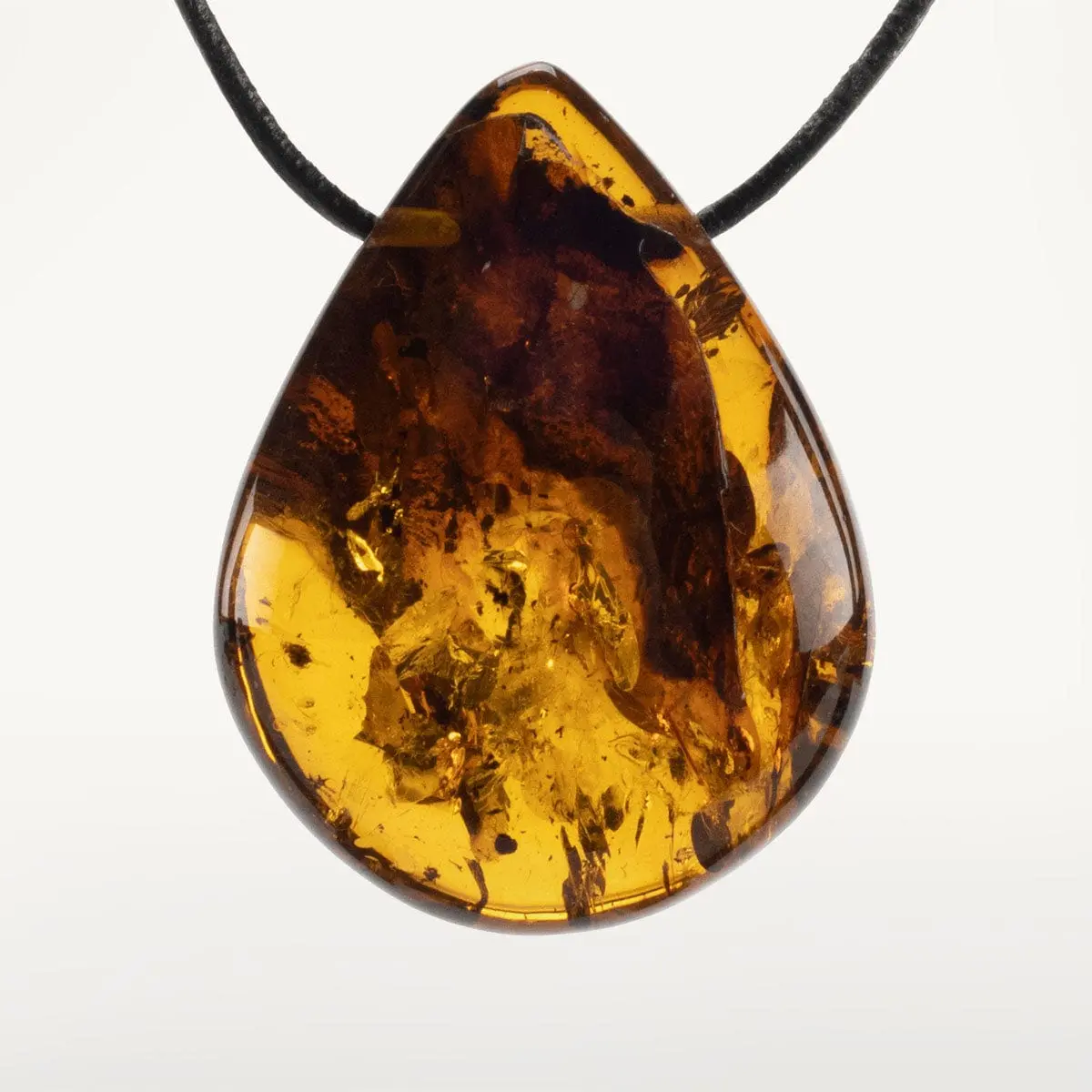 Natural Baltic Amber Necklace With Leather Cord 1