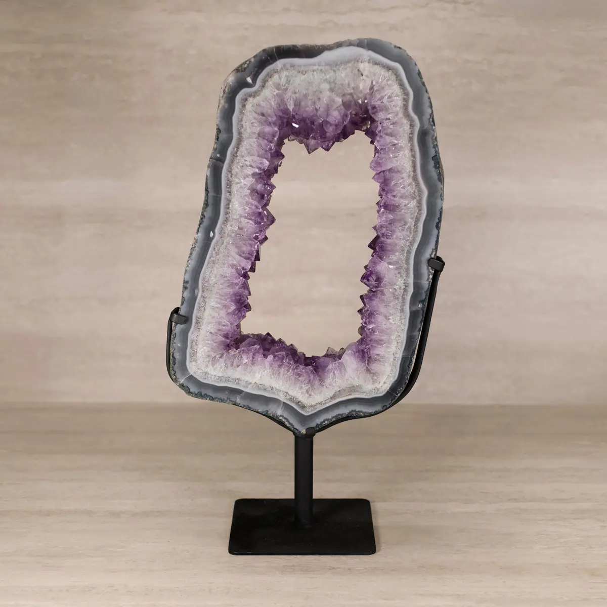Amethyst Geode On Custom Stand From Brazil - 20 In / 12.5 Lbs 1