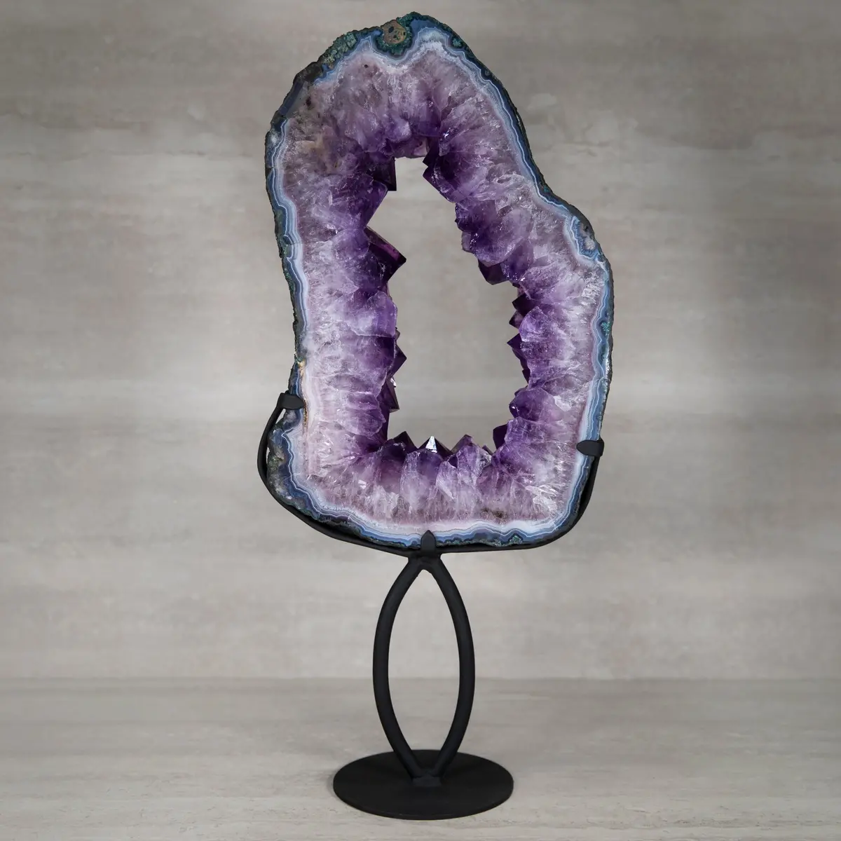 Amethyst Geode On Custom Stand From Brazil - 24.5 In / 20 Lbs 1