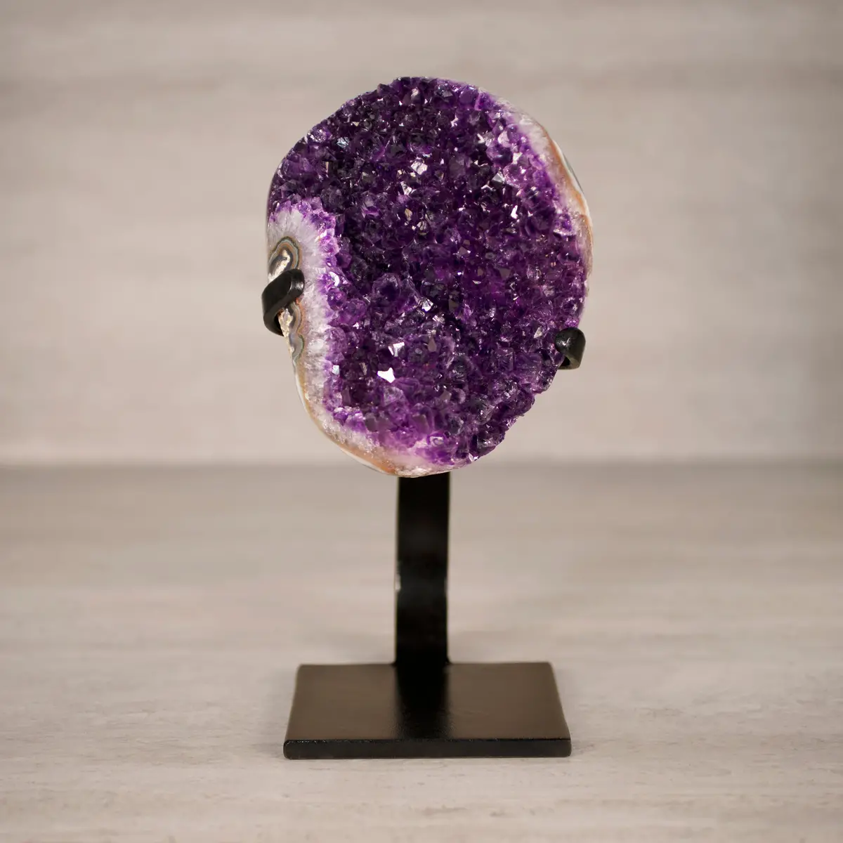 Amethyst Geode On Custom Stand From Uruguay - 10.5 In / 5.5 Lbs 1