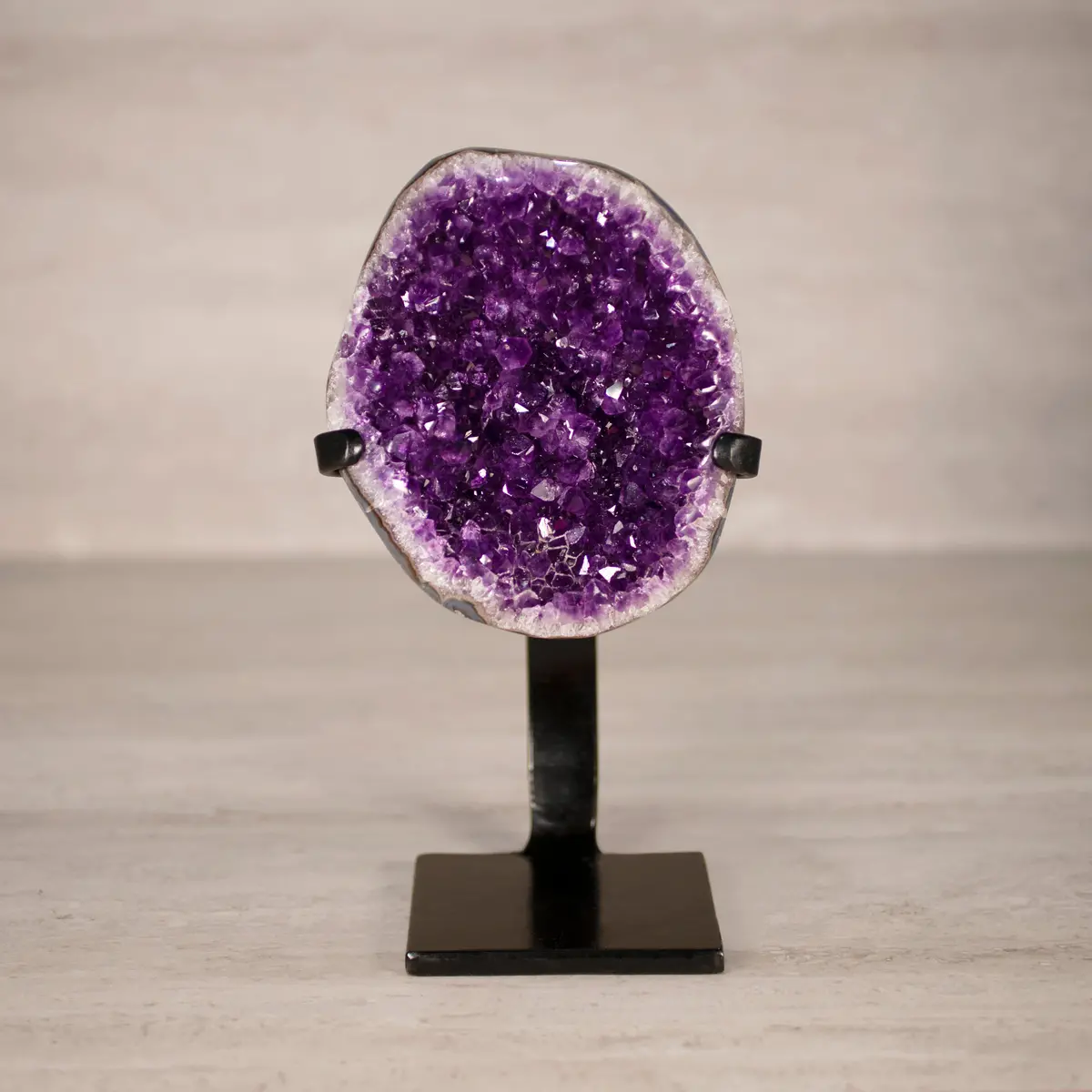 Amethyst Geode On Custom Stand From Uruguay - 10.5 In / 5 Lbs 1