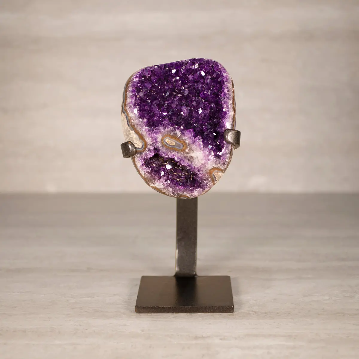 Amethyst Geode On Custom Stand From Uruguay - 10.5 In / 6.5 Lbs 1