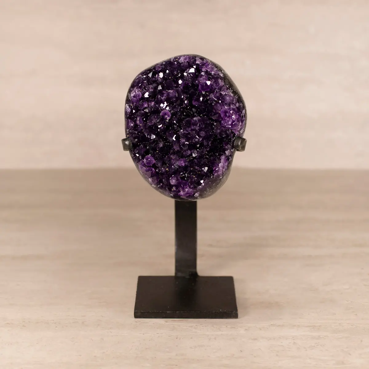 Amethyst Geode On Custom Stand From Uruguay - 10 In / 6 Lbs 1
