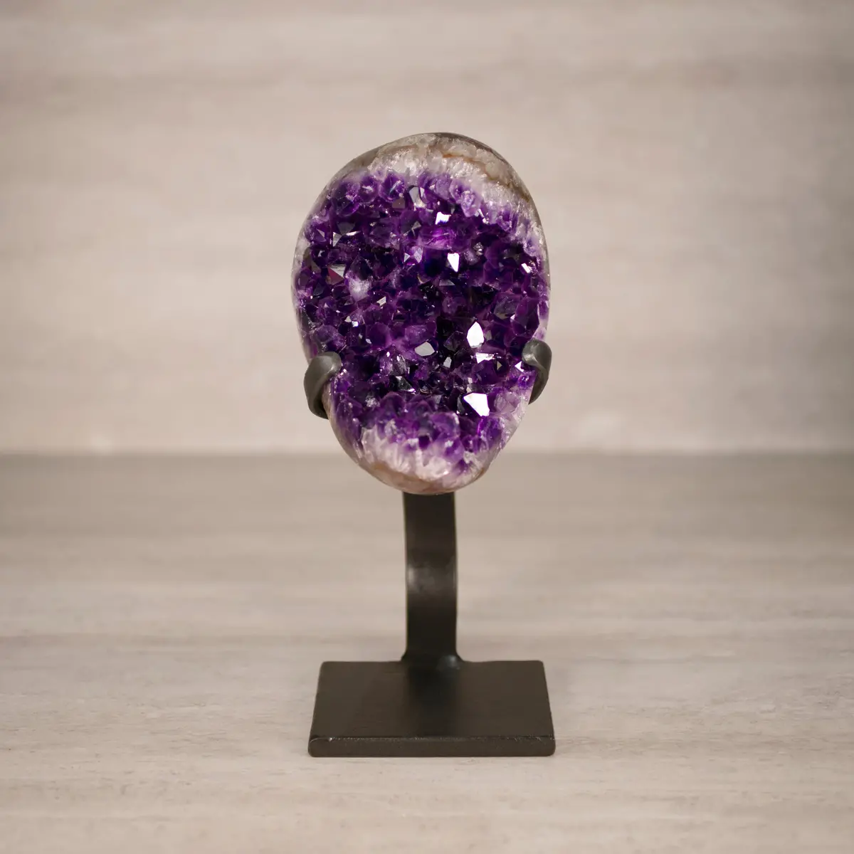 Amethyst Geode On Custom Stand From Uruguay - 10 In / 6 Lbs 1