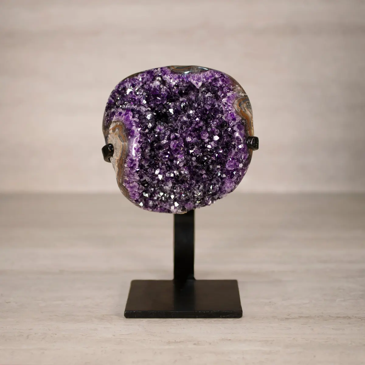 Amethyst Geode On Custom Stand From Uruguay - 10 In / 7.5 Lbs 1