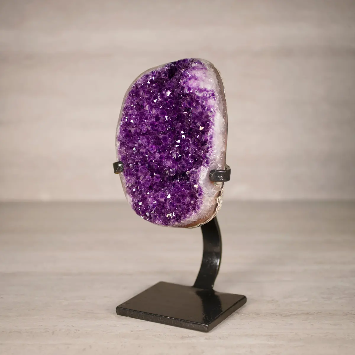 Amethyst Geode On Custom Stand From Uruguay - 11 In / 7 Lbs 1