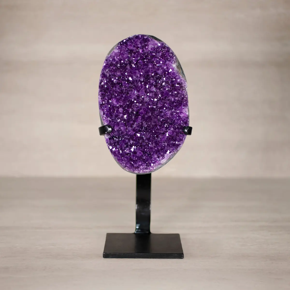 Amethyst Geode On Custom Stand From Uruguay - 12.5 In / 7 Lbs 1