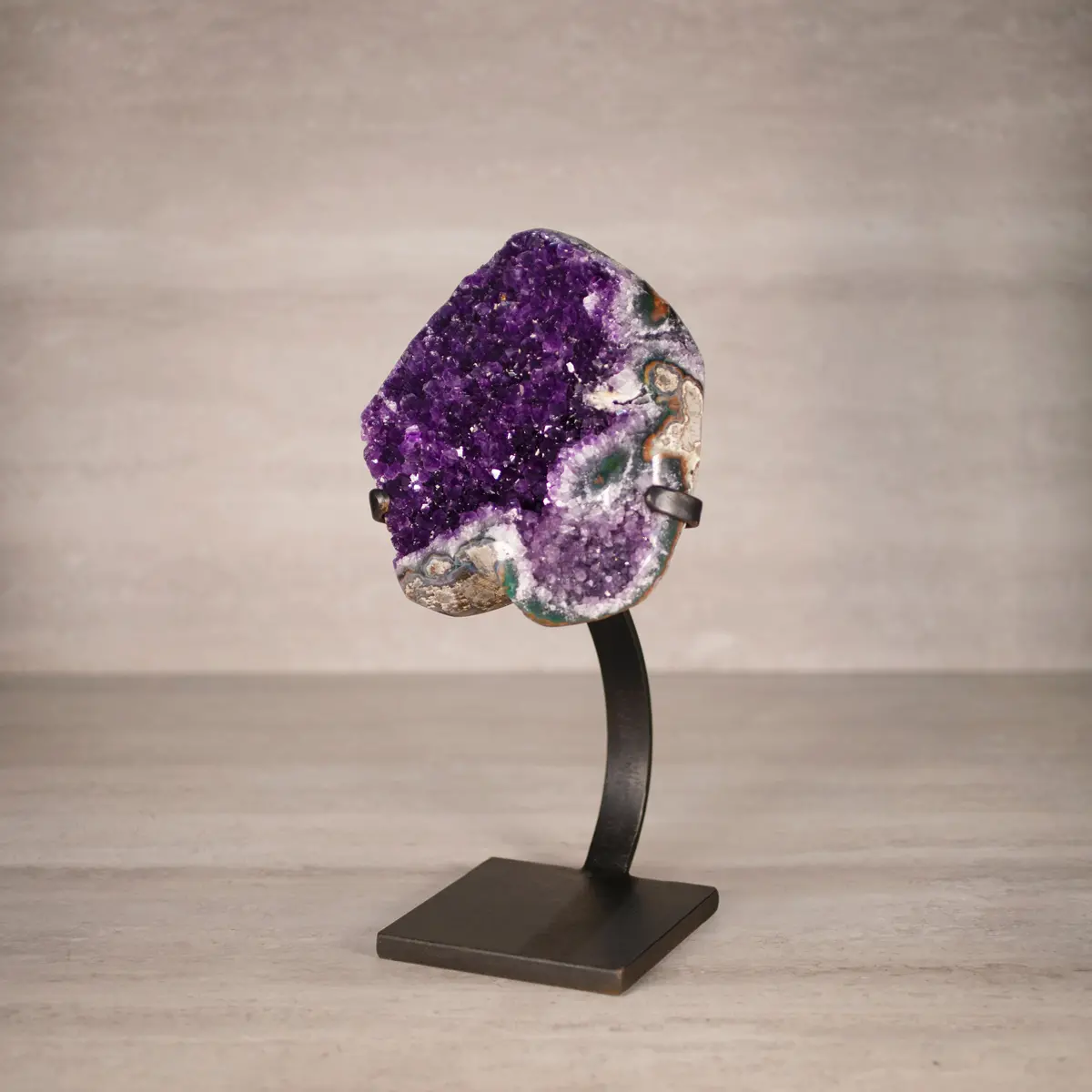 Amethyst Geode On Custom Stand From Uruguay - 13.5 In / 9 Lbs 1