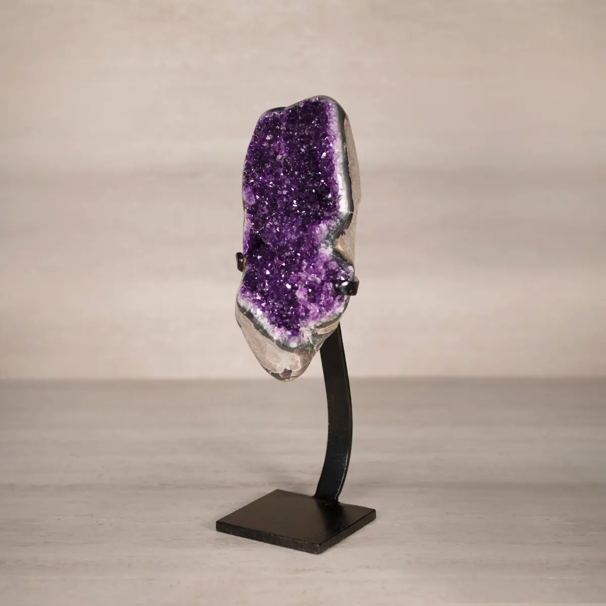 Amethyst Geode On Custom Stand From Uruguay - 14.5 In / 9 Lbs 1