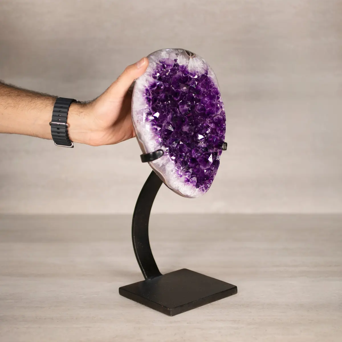 Amethyst Geode On Custom Stand From Uruguay - 15 In / 12.5 Lbs 2