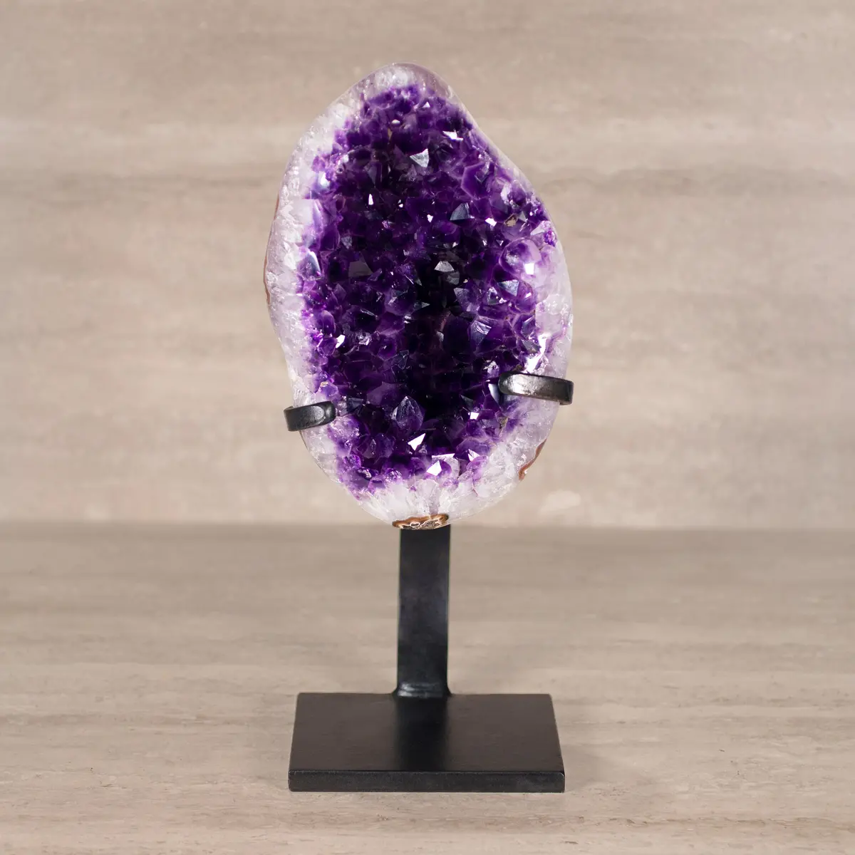 Amethyst Geode On Custom Stand From Uruguay - 16 In / 15 Lbs 1