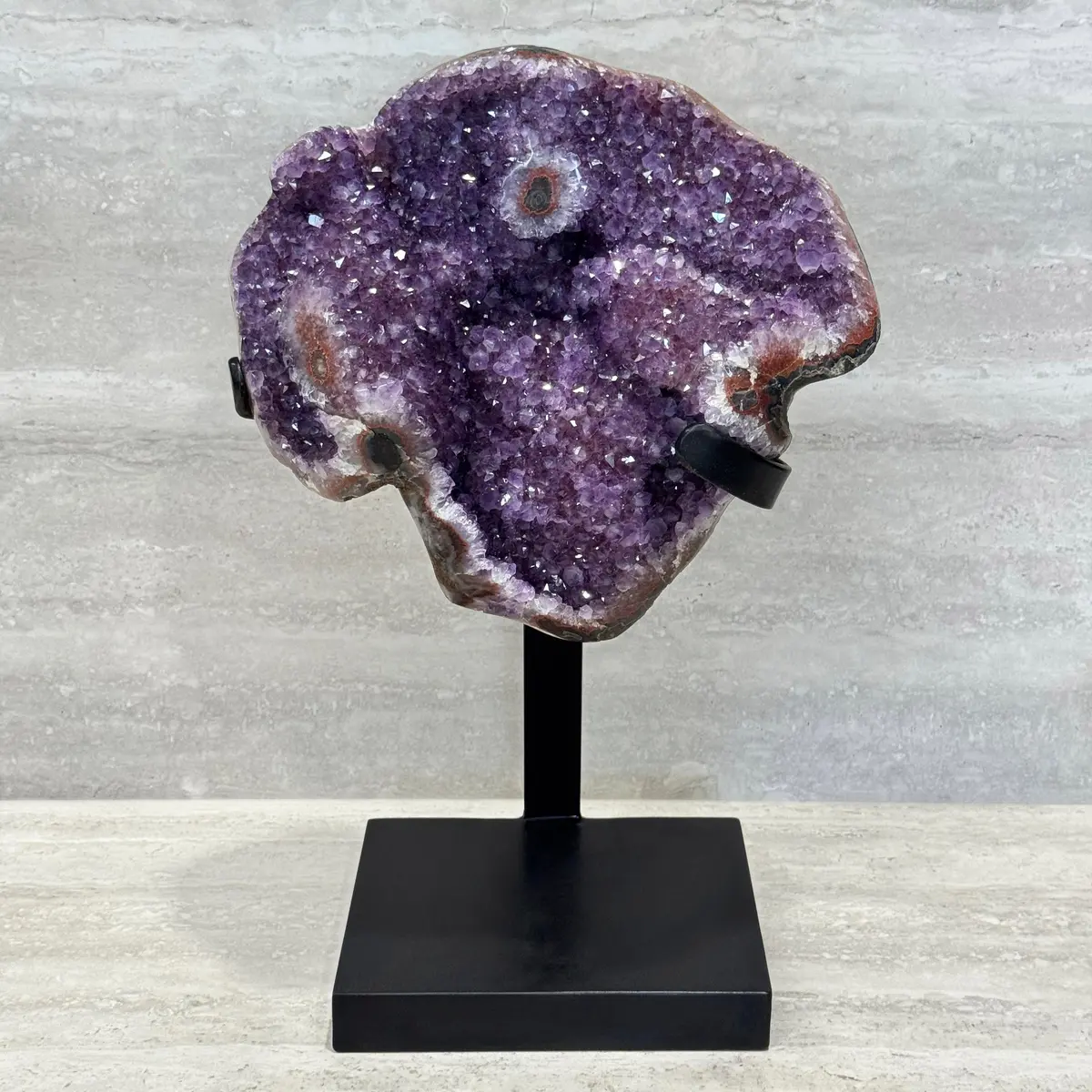 Amethyst Geode On Custom Stand From Uruguay - 21 In / 46 Lbs 1