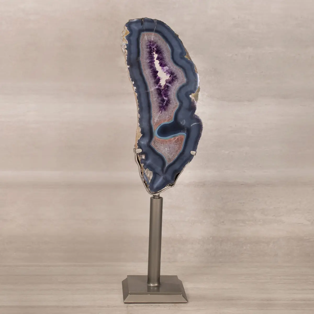 Amethyst Geode On Custom Stand From Uruguay - 32 In / 22 Lbs 1