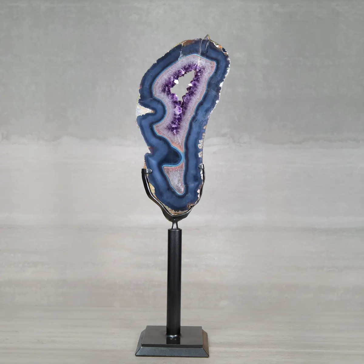 Amethyst Geode On Custom Stand From Uruguay - 33 In / 21 Lbs 1