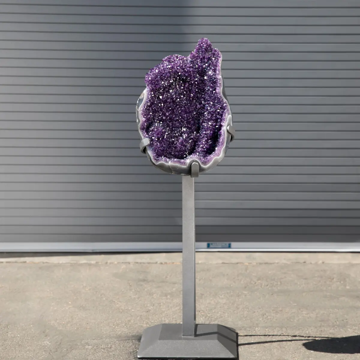Amethyst Geode On Custom Stand From Uruguay - 53 In / 150 Lbs 1