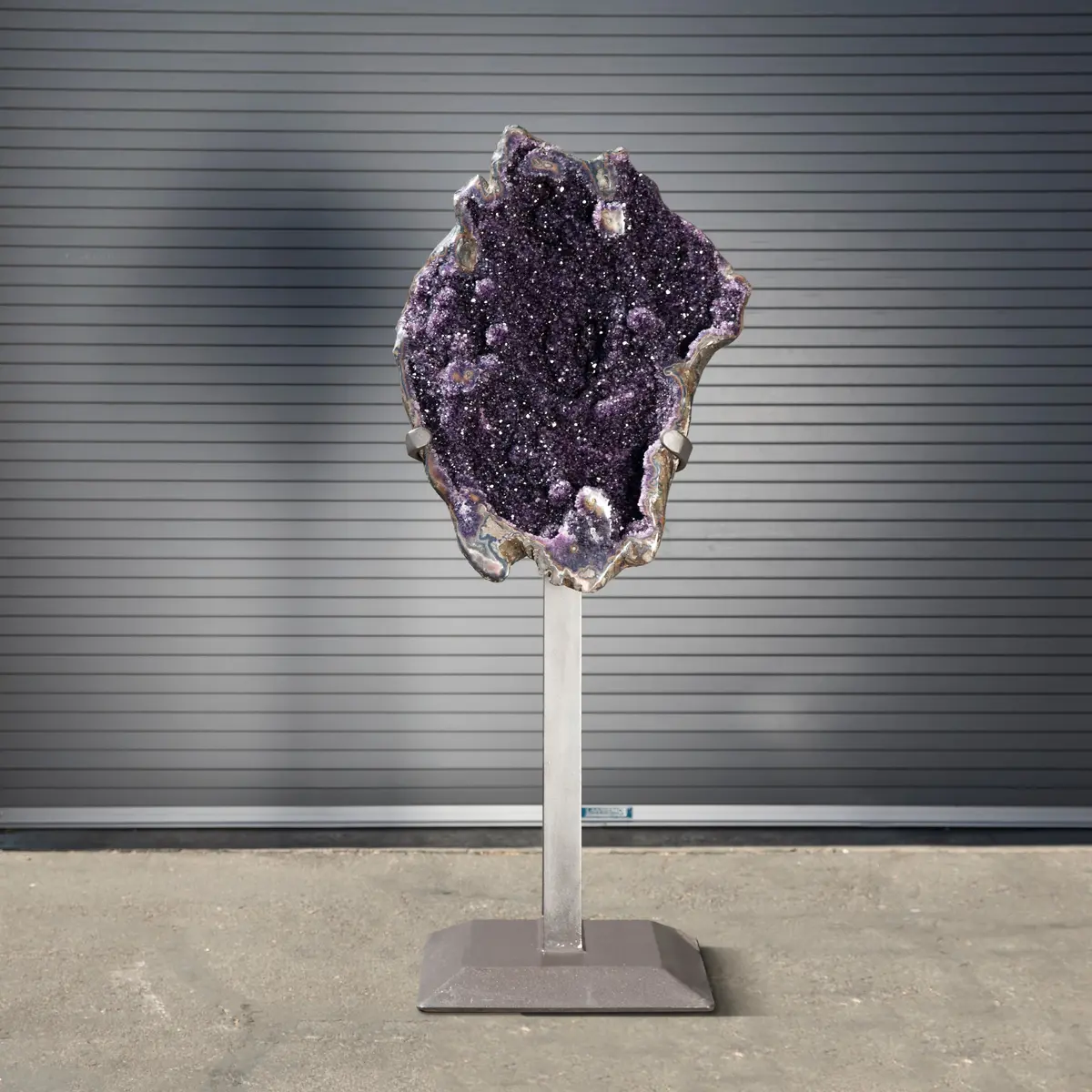 Amethyst Geode On Custom Stand From Uruguay - 67 In / 409 Lbs 1