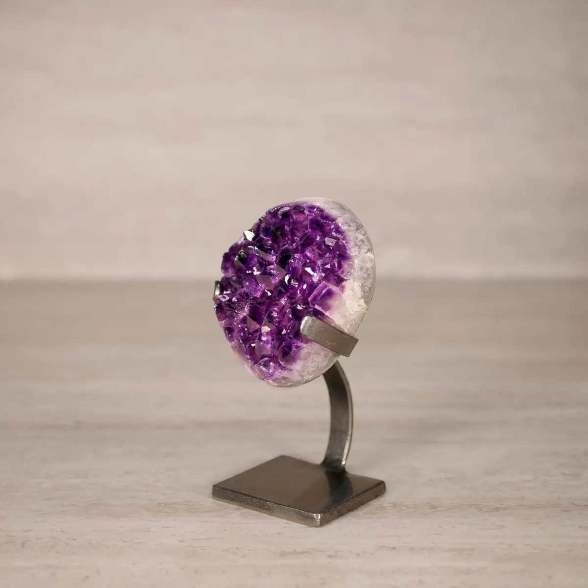 Amethyst Geode On Custom Stand From Uruguay - 7.4 In / 2.5 Lbs 1