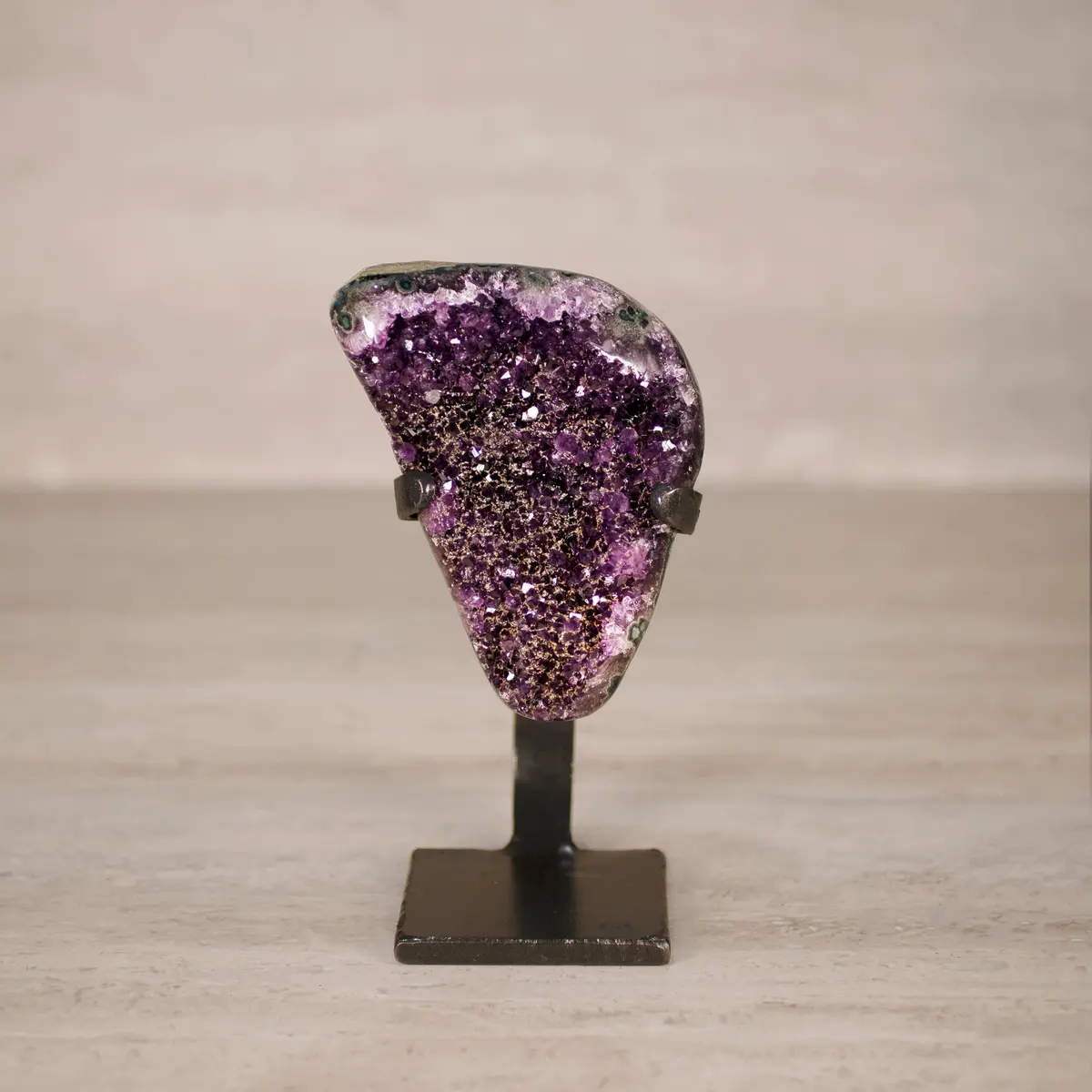 Amethyst Geode On Custom Stand From Uruguay - 7.5 In / 2.5 Lbs 1