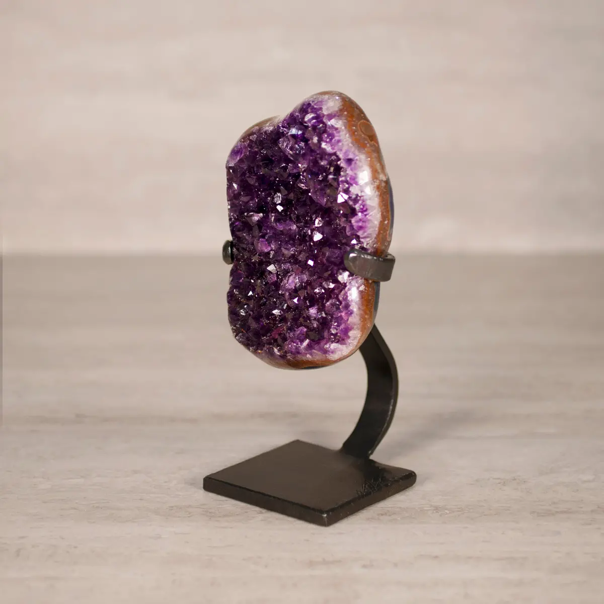 Amethyst Geode On Custom Stand From Uruguay - 8.5 In / 3 Lbs 1