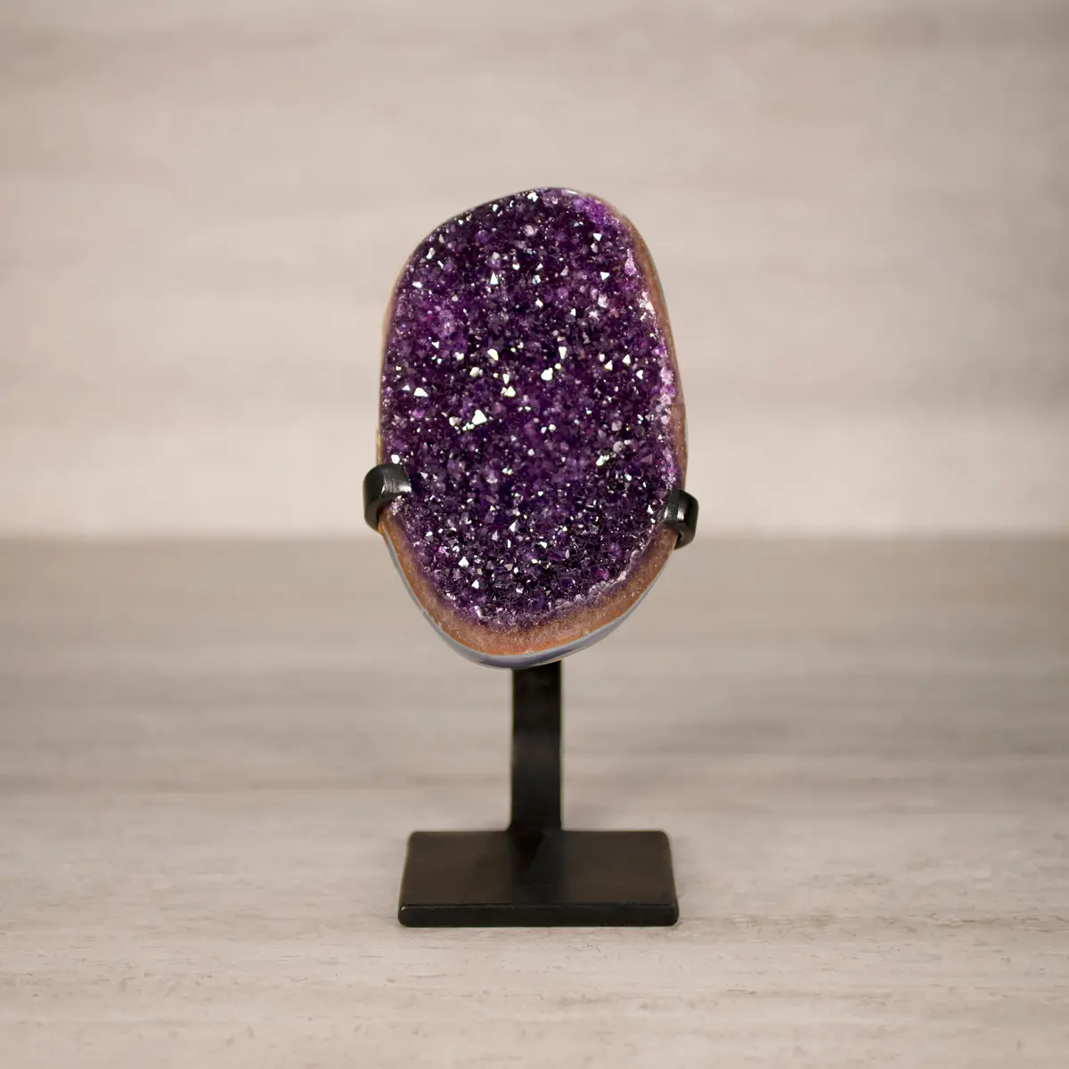 Amethyst Geode On Custom Stand From Uruguay - 9.5 In / 4 Lbs 1