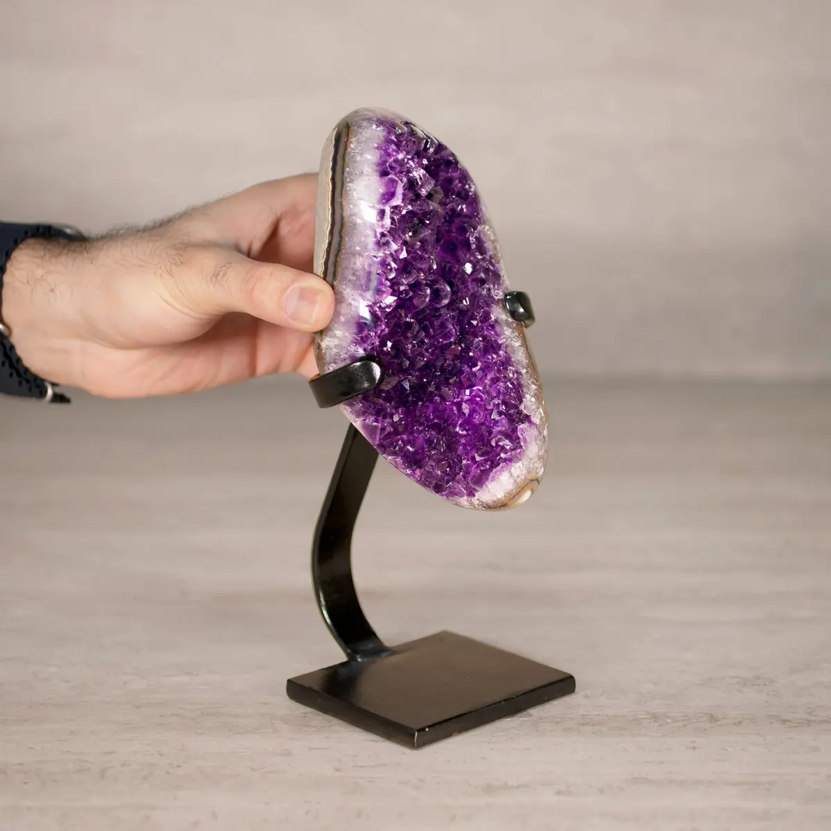 Amethyst Geode On Custom Stand From Uruguay - 9 In / 3 Lbs 2