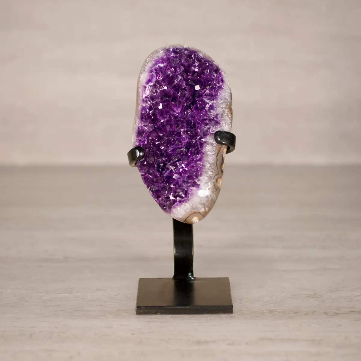 Amethyst Geode On Custom Stand From Uruguay - 9 In / 3 Lbs 1