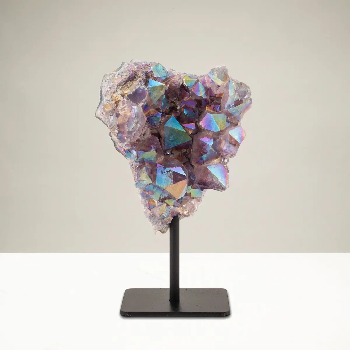 Aura Borealis Amethyst Geode On Metal Stand - 400 G 1