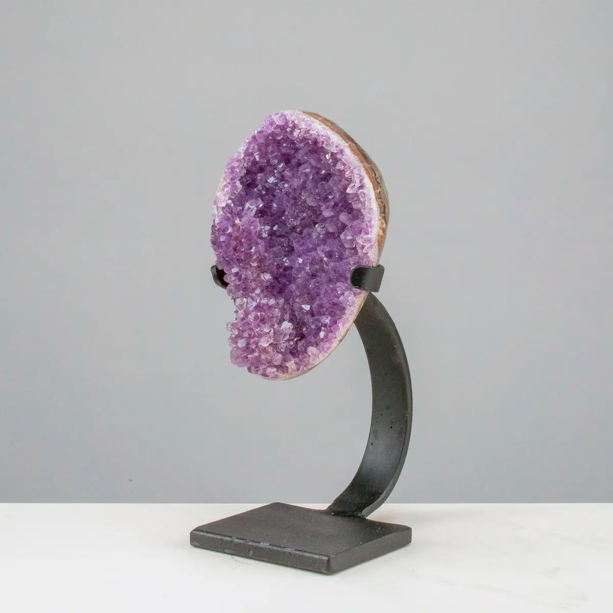 Medium Uruguayan Amethyst Geode On Custom Stand - 9"/ 4 Lbs - (Good Quality) 1