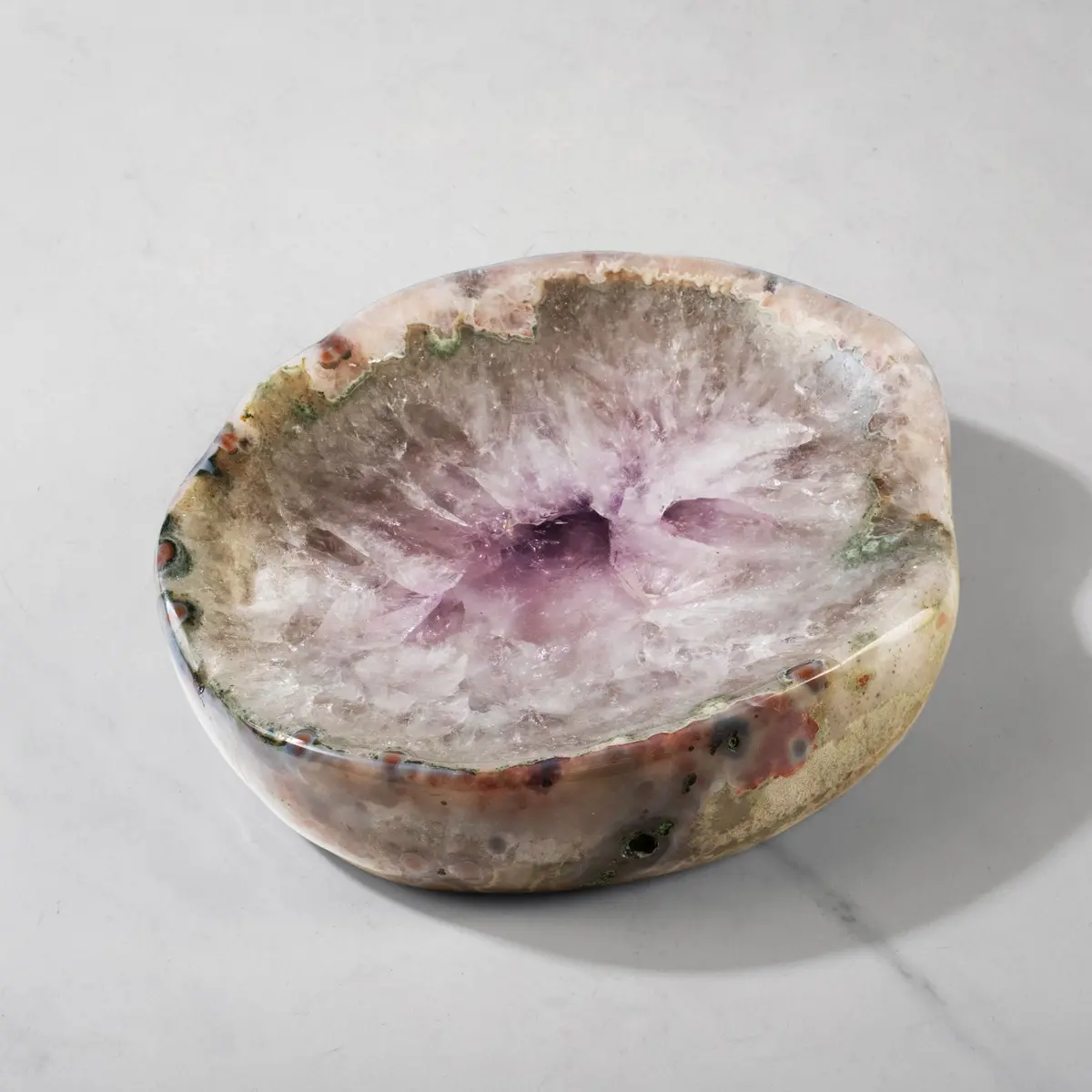 Natural Amethyst Crystal Bowl From Brazil - 9" 1
