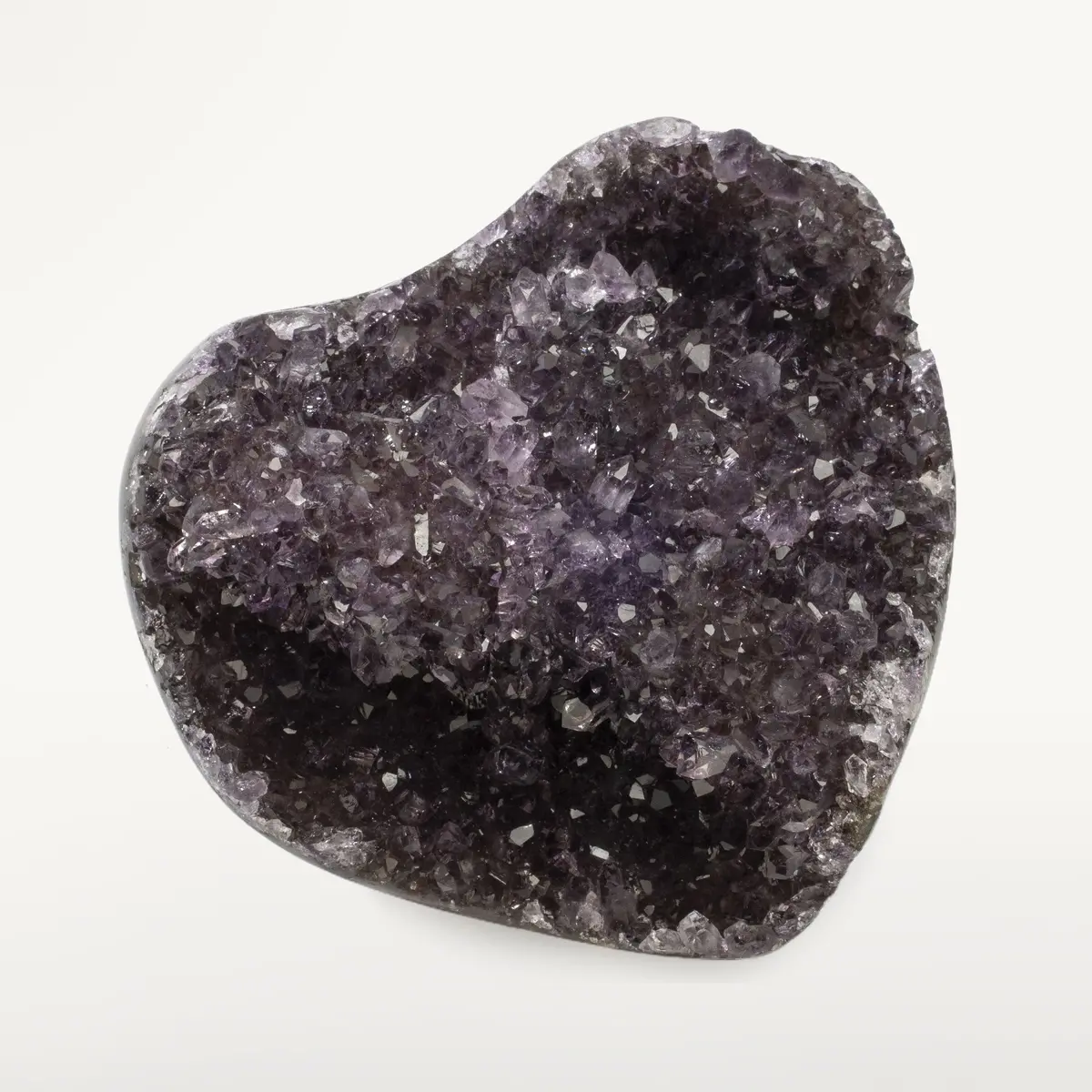 Natural Amethyst Geode Heart Carving From Uruguay - 200 Grams 1