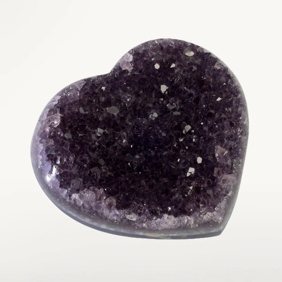 Natural Amethyst Geode Heart Carving From Uruguay - 450 Grams 1