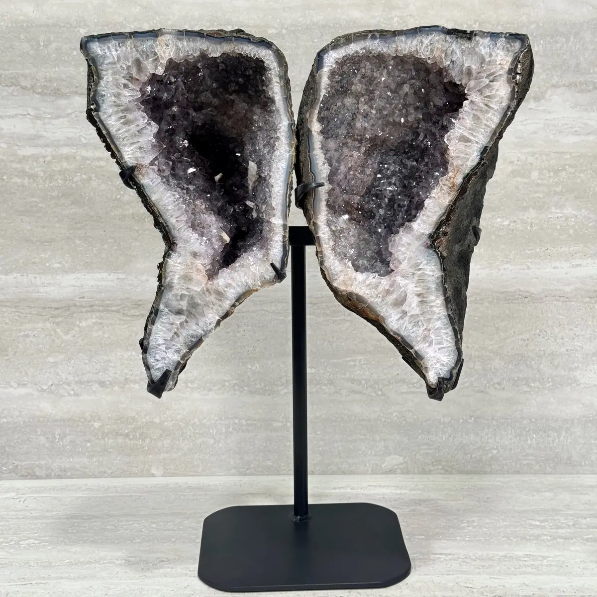 Natural Brazilian Amethyst Geode On Custom Stand - 25 In / 44 Lbs 1