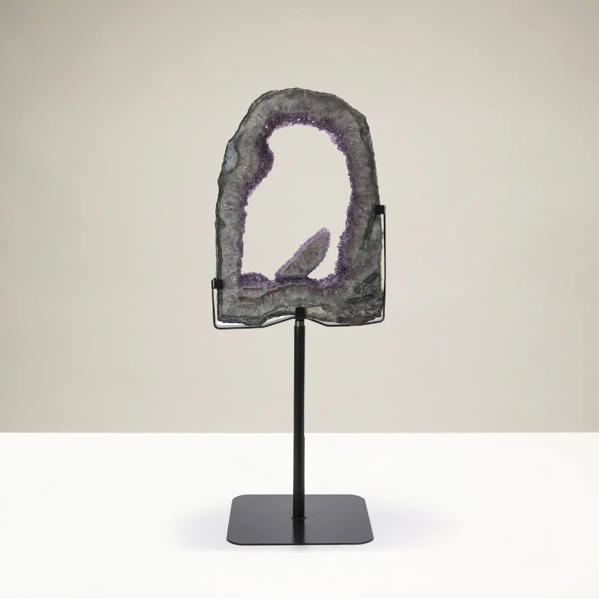 Natural Brazilian Amethyst Geode Slice On Stand - 46 In / 66 Lbs 1